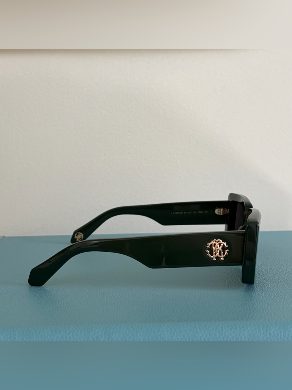 Roberto Cavalli Green Rectangular Women's Sunglasses - Picture 3 of 6